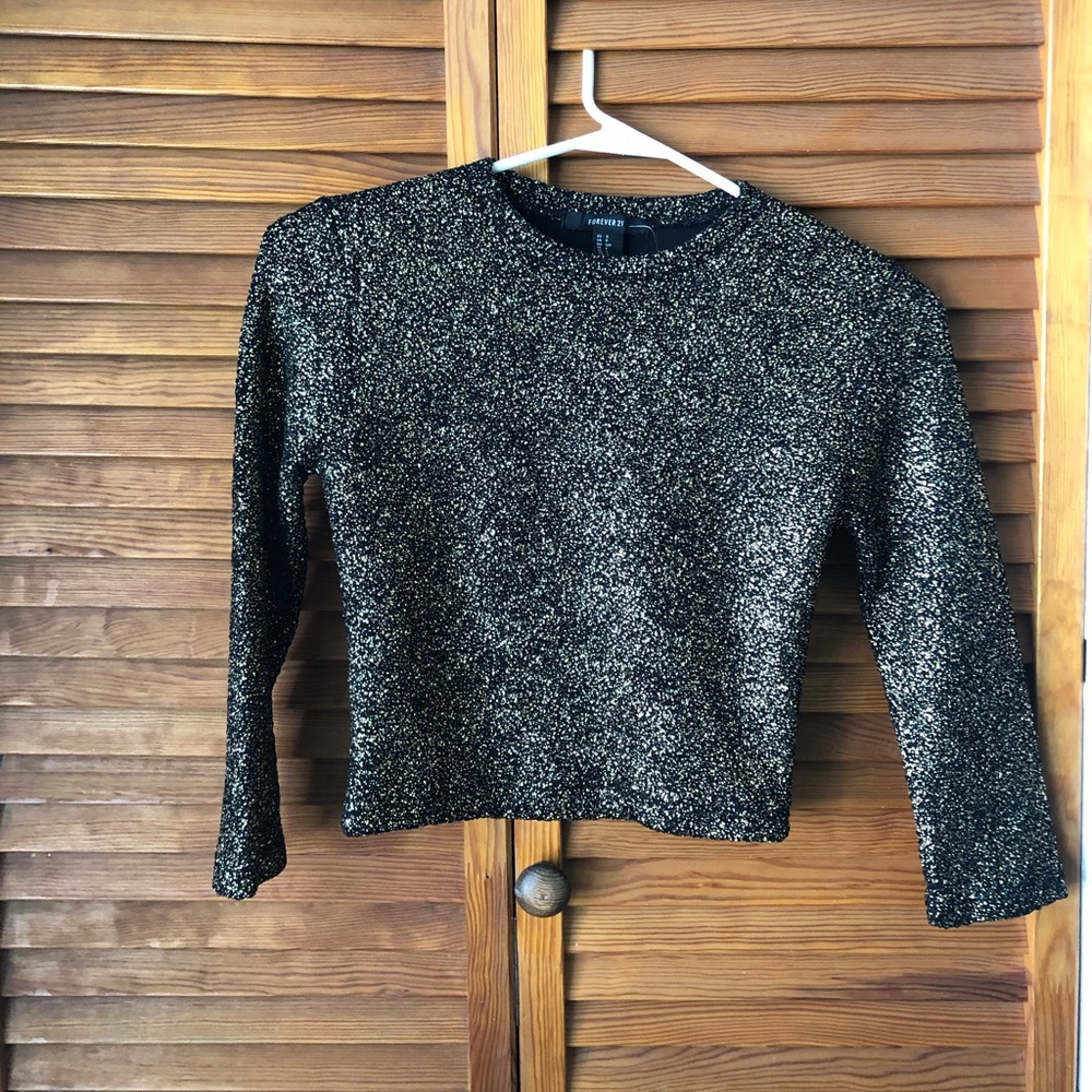 Knit top black and gold